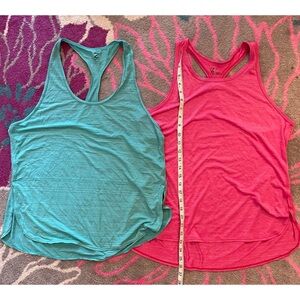 Z by Zella Pink and Blue Relaxed Sleeveless Tank Tops (2 tank tops)